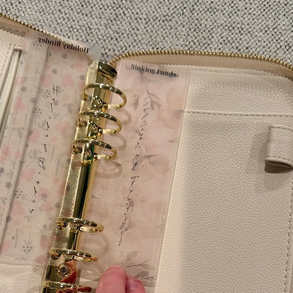 Christina Love Planning Cream Zip-Around Wallet cash envelope system